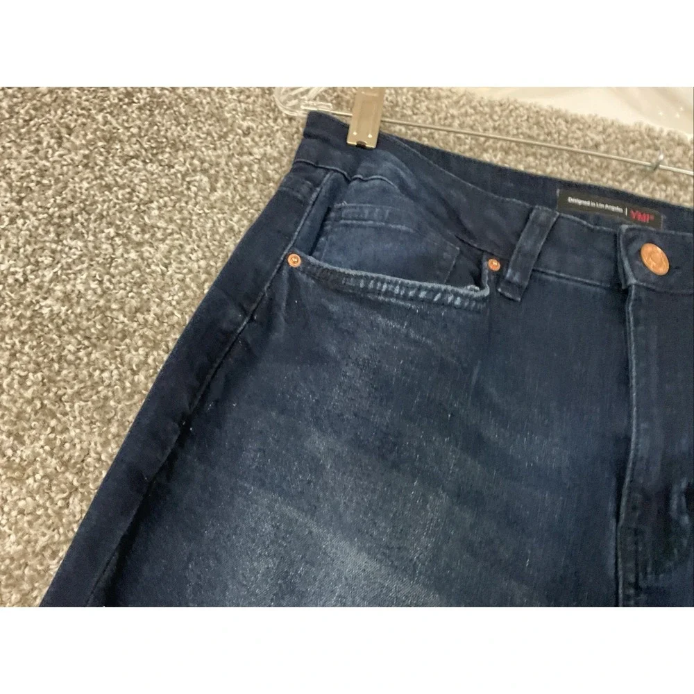 VTG YMI Juniors Y2k 90s Low Rise Flared Leg Dark Wash Booty Jeans 13/31 (32x30)